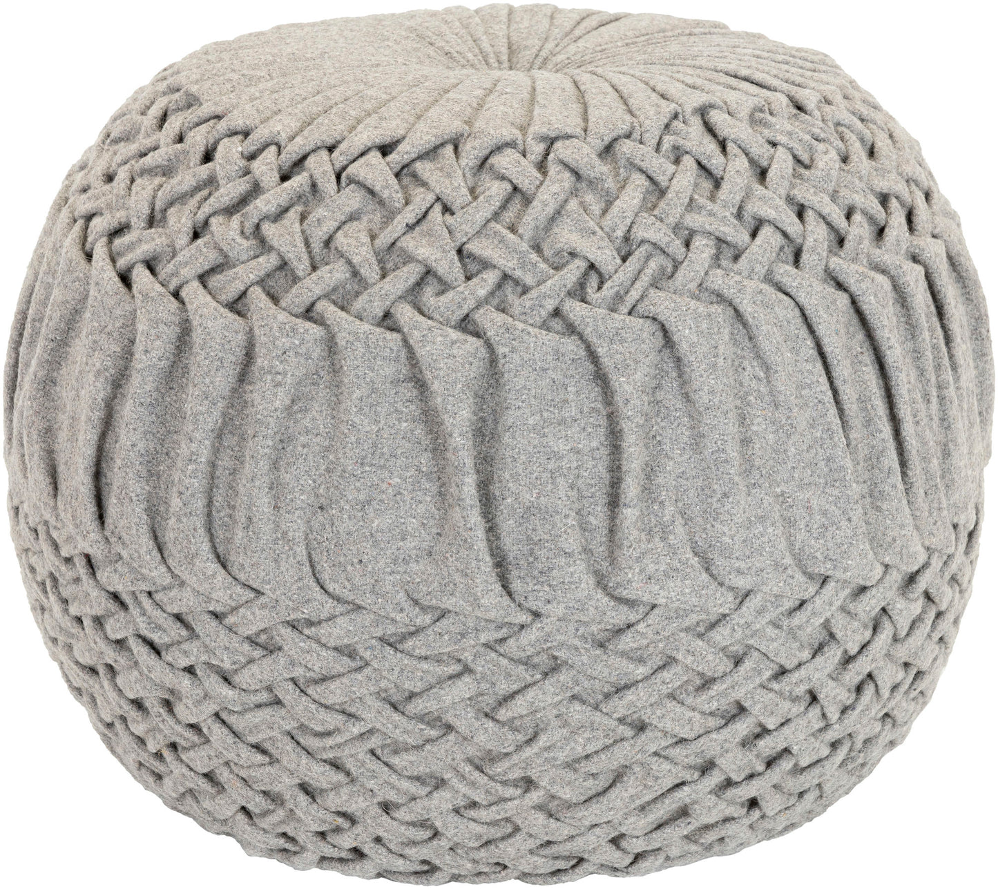 Surya Alana Gray Pouf 14"H X 18"W X 18"D