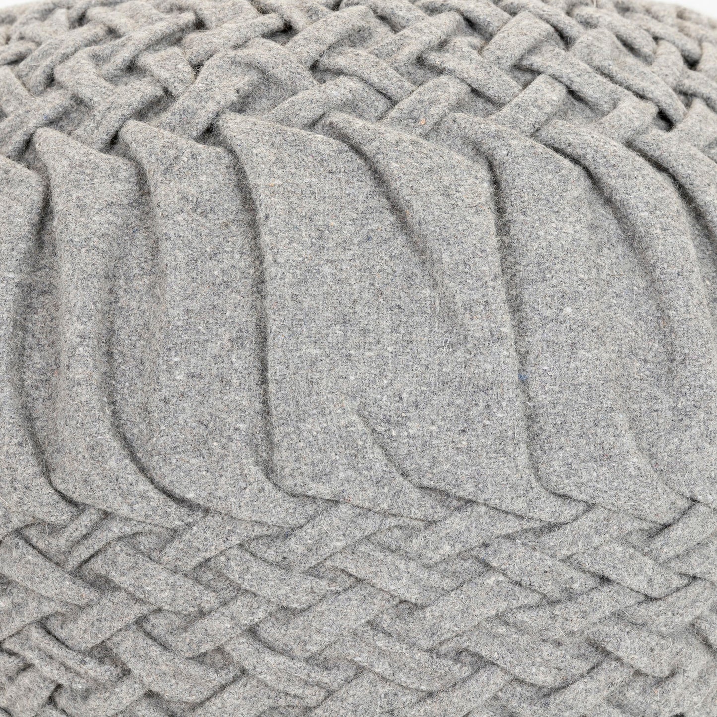 Surya Alana Gray Pouf 14"H X 18"W X 18"D