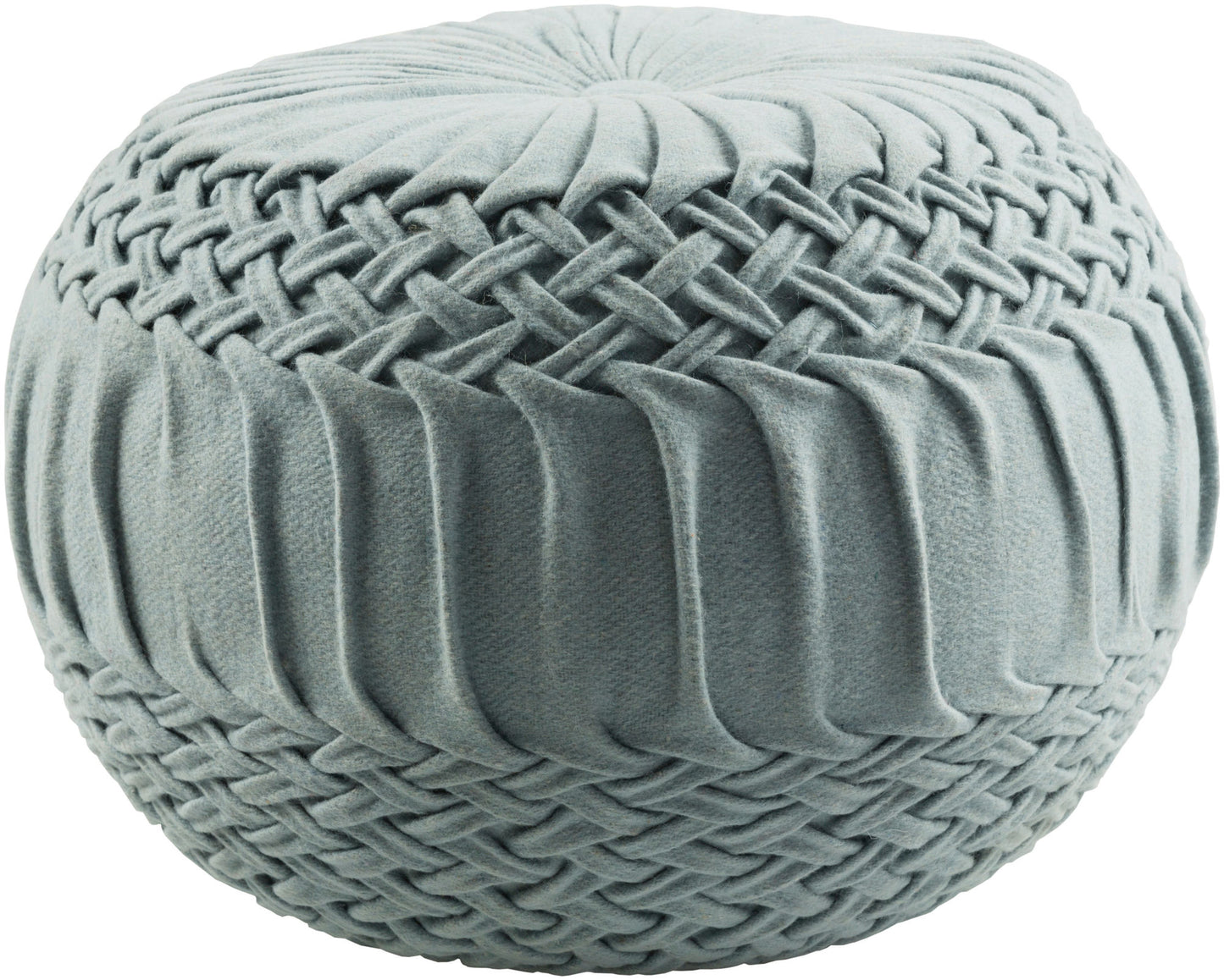 Surya Alana Light Blue Pouf 14"H X 18"W X 18"D