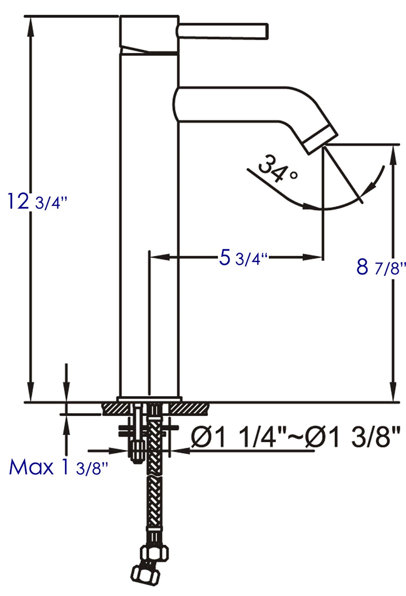 ALFI brand AB1023-BN Tall Brushed Nickel Single Lever Bathroom Faucet