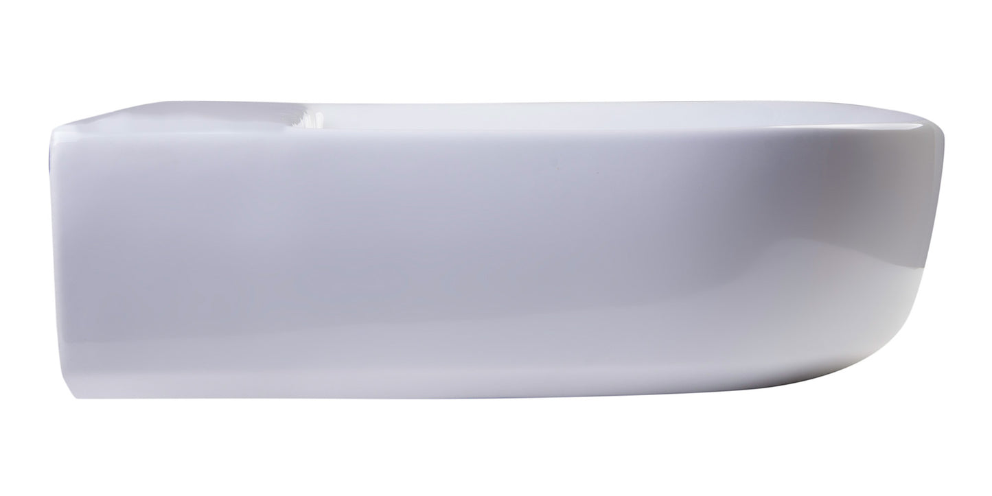 ALFI brand AB111 24" White D-Bowl Porcelain Wall Mounted Bath Sink