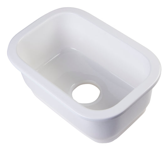 ALFI brand Small Rectangular Fireclay Undermount or Drop In Prep / Bar Sink