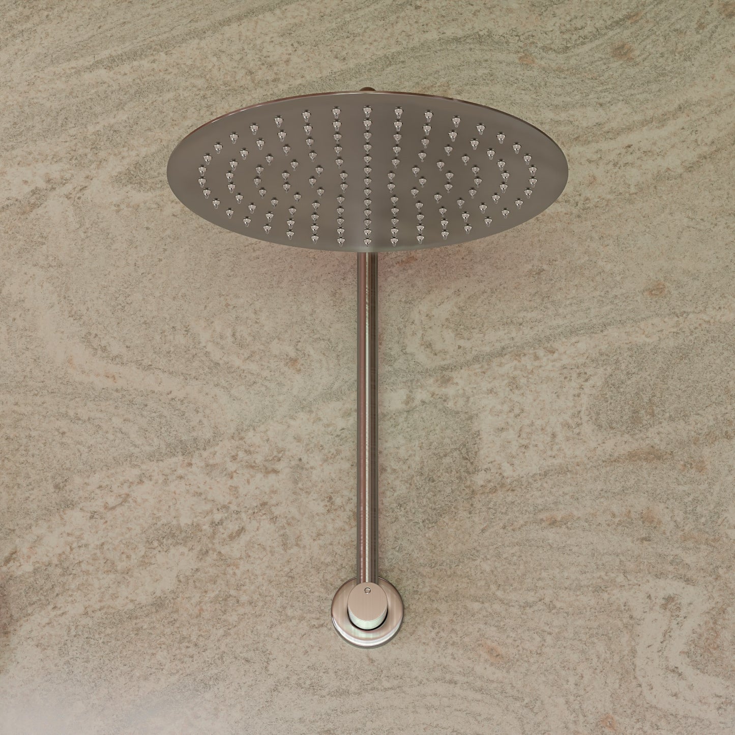 ALFI brand AB12GRW-BN Brushed Nickel 12" Round Raised Wall Mounted Shower Arm