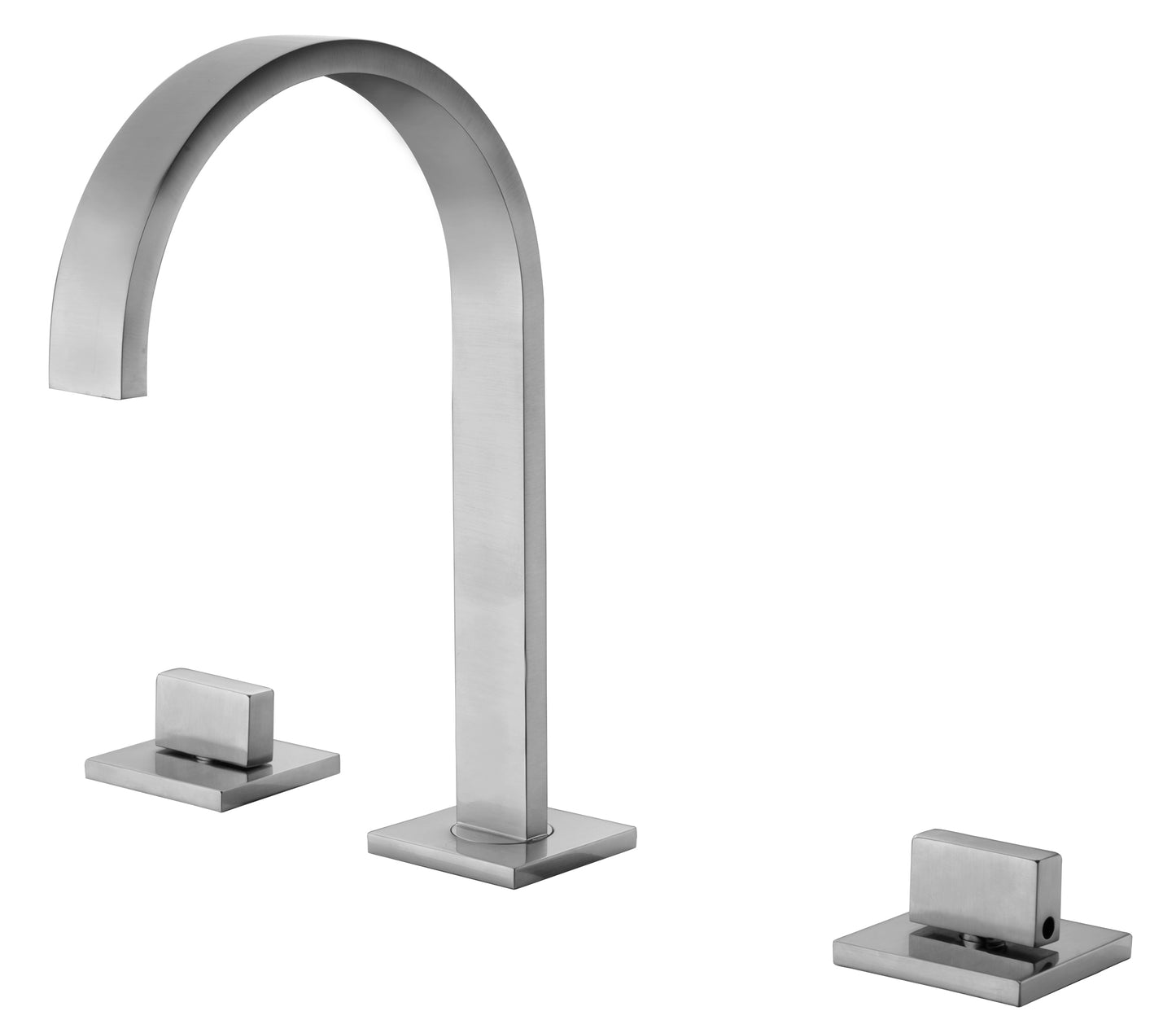 ALFI brand AB1336-BN Brushed Nickel Gooseneck Widespread Bathroom Faucet