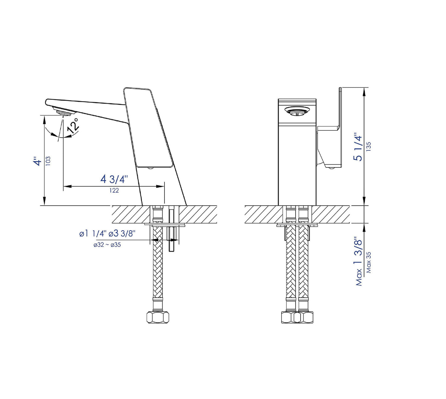 ALFI brand AB1470-PC Polished Chrome Modern Single Hole Bathroom Faucet