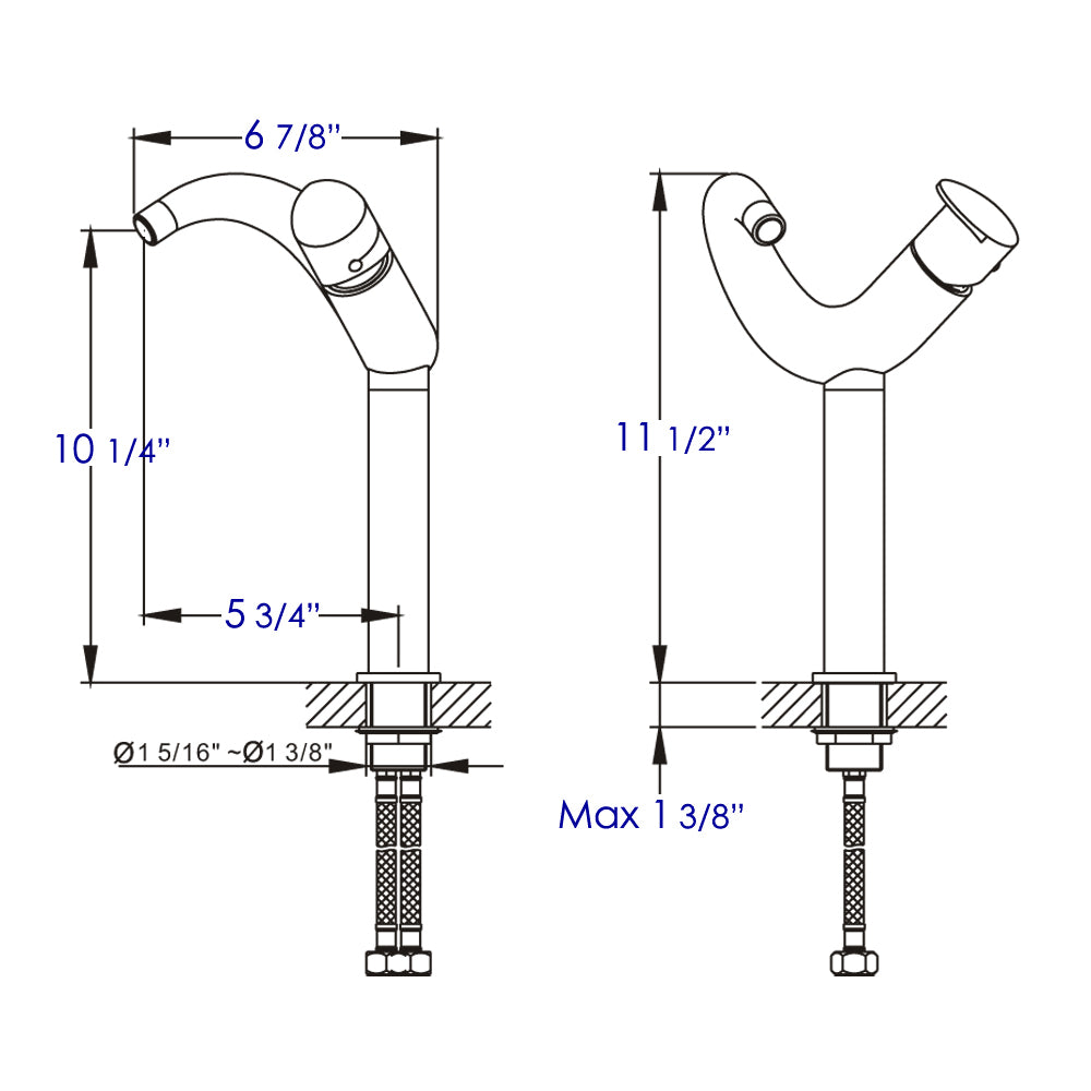 ALFI brand AB1570-BN Tall Wave Brushed Nickel Single Lever Bathroom Faucet