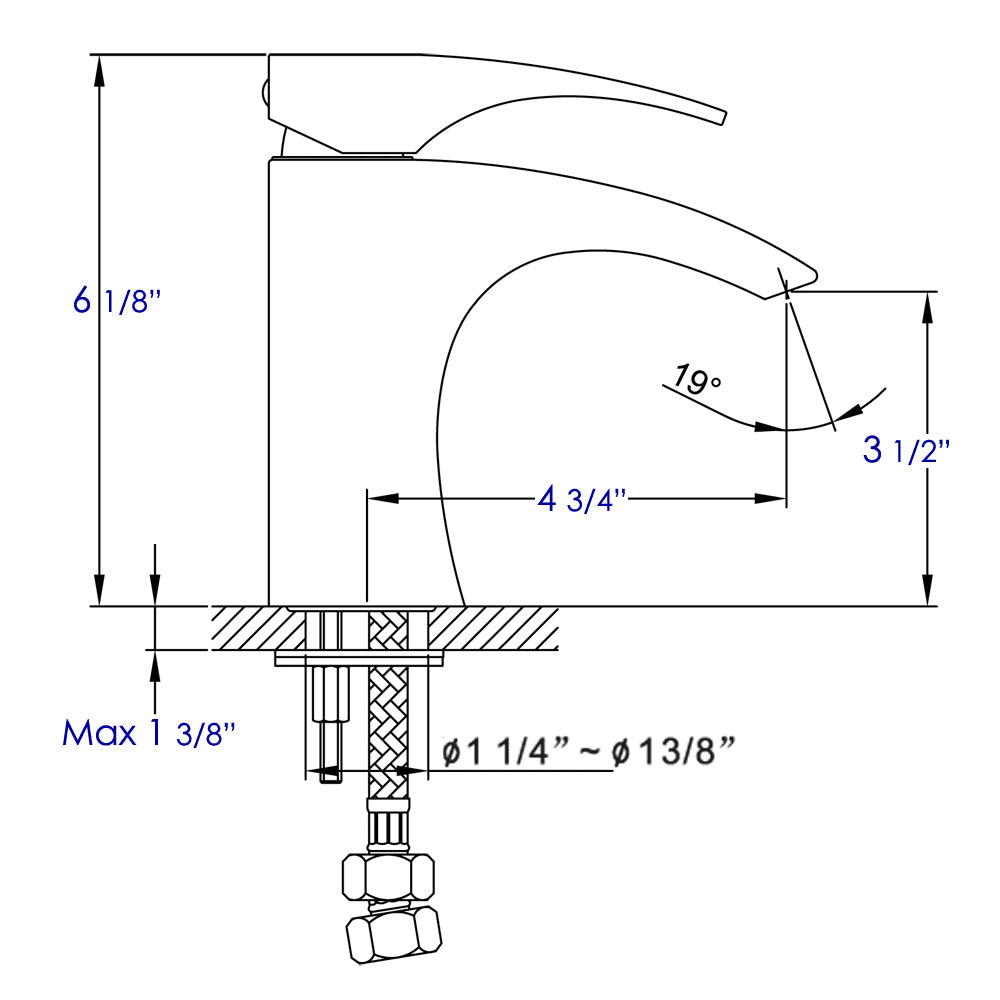 ALFI brand AB1586-BN Brushed Nickel Single Lever Bathroom Faucet