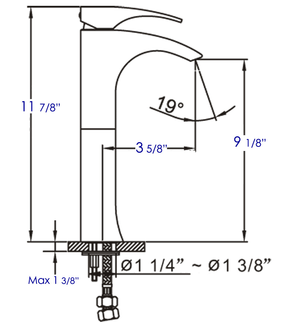 ALFI brand AB1587-BN Tall Brushed Nickel Single Lever Bathroom Faucet