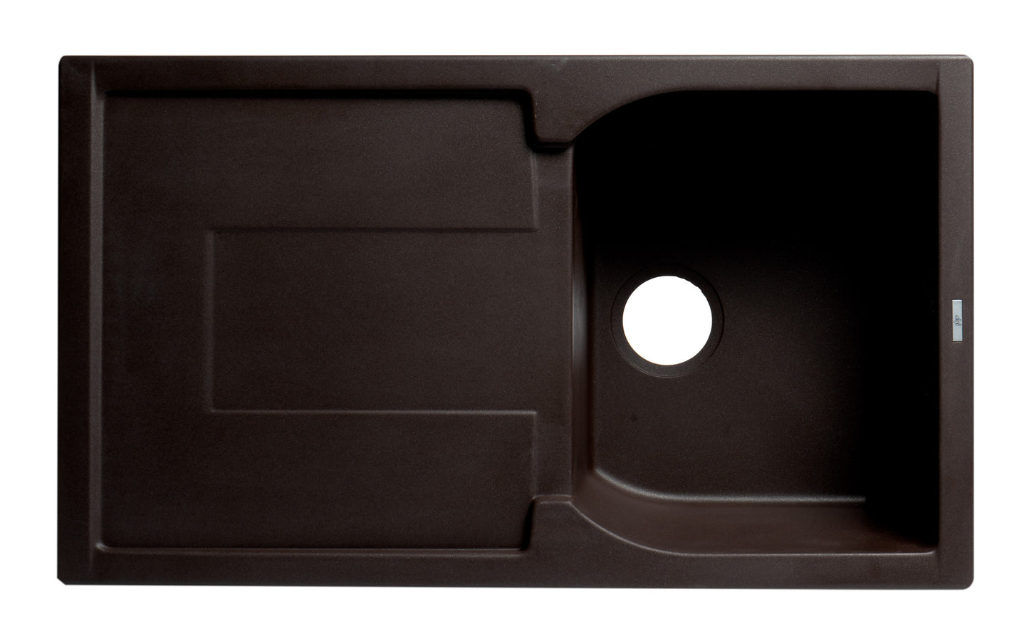 ALFI brand Chocolate 34" Single Bowl Composite Kitchen Sink with Drainboard