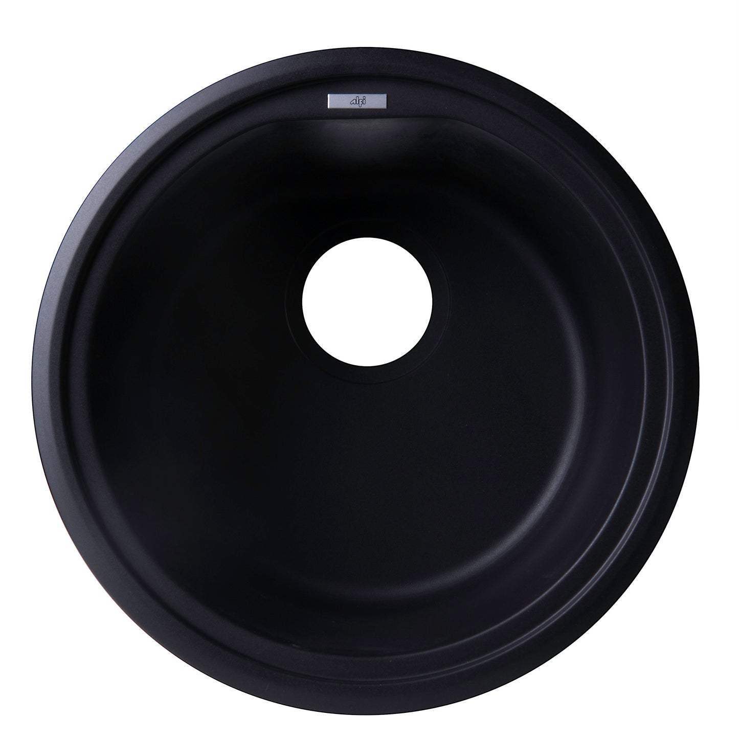 ALFI brand Black 17" Drop-In Round Granite Composite Kitchen Prep Sink