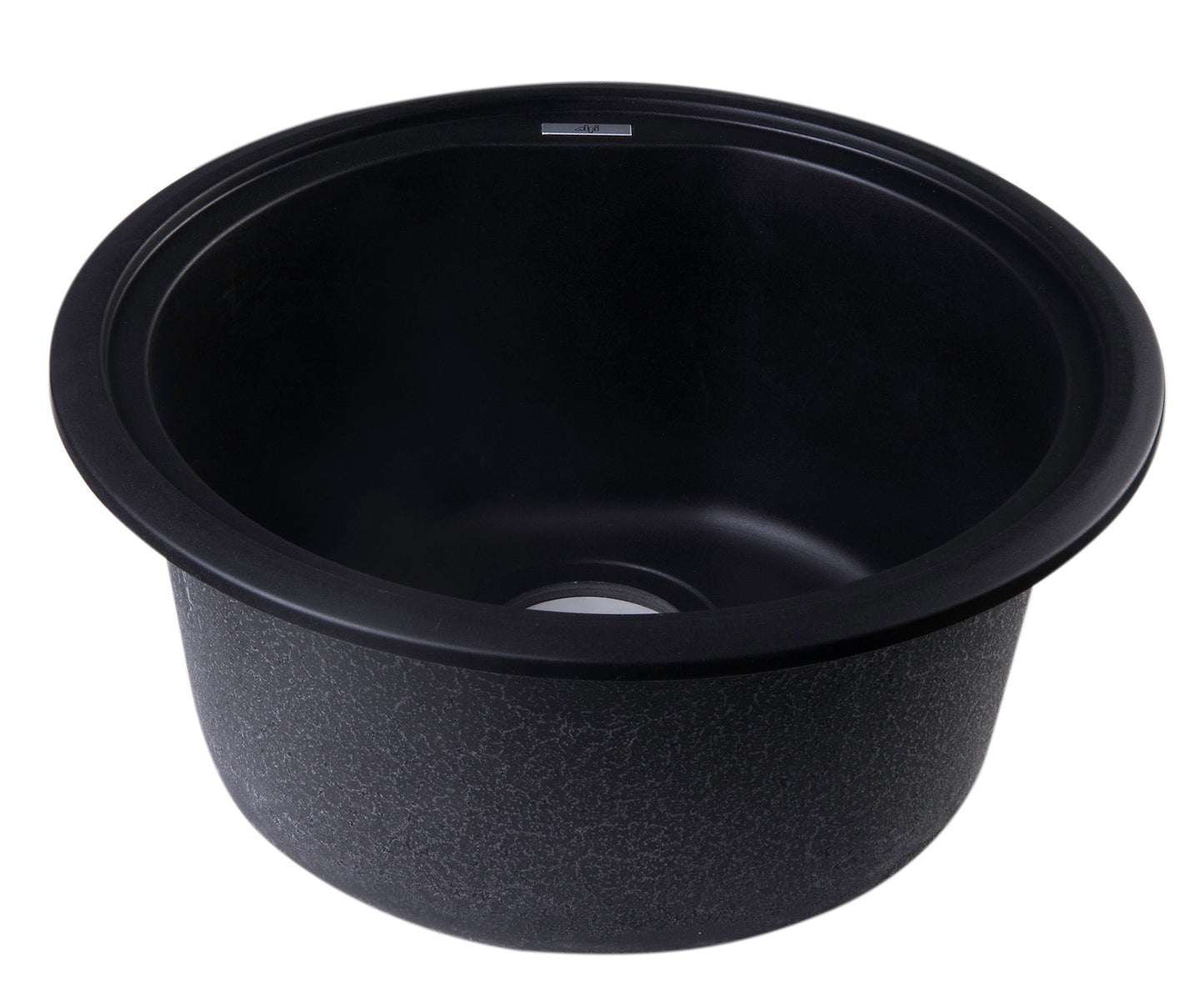 ALFI brand Black 17" Drop-In Round Granite Composite Kitchen Prep Sink