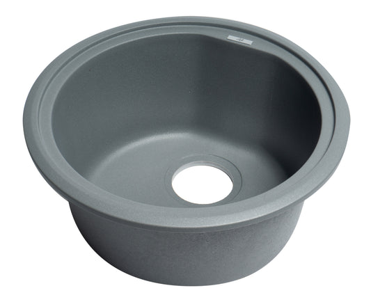 ALFI brand Titanium 17" Drop-In Round Granite Composite Kitchen Prep Sink