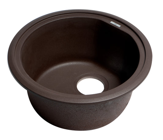 ALFI brand Chocolate 17" Undermount Round Granite Composite Kitchen Prep Sink