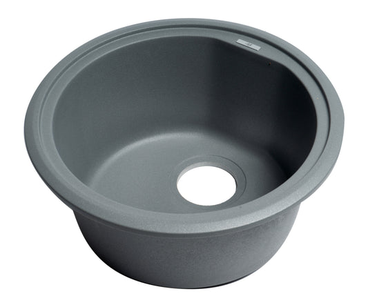 ALFI brand Titanium 17" Undermount Round Granite Composite Kitchen Prep Sink