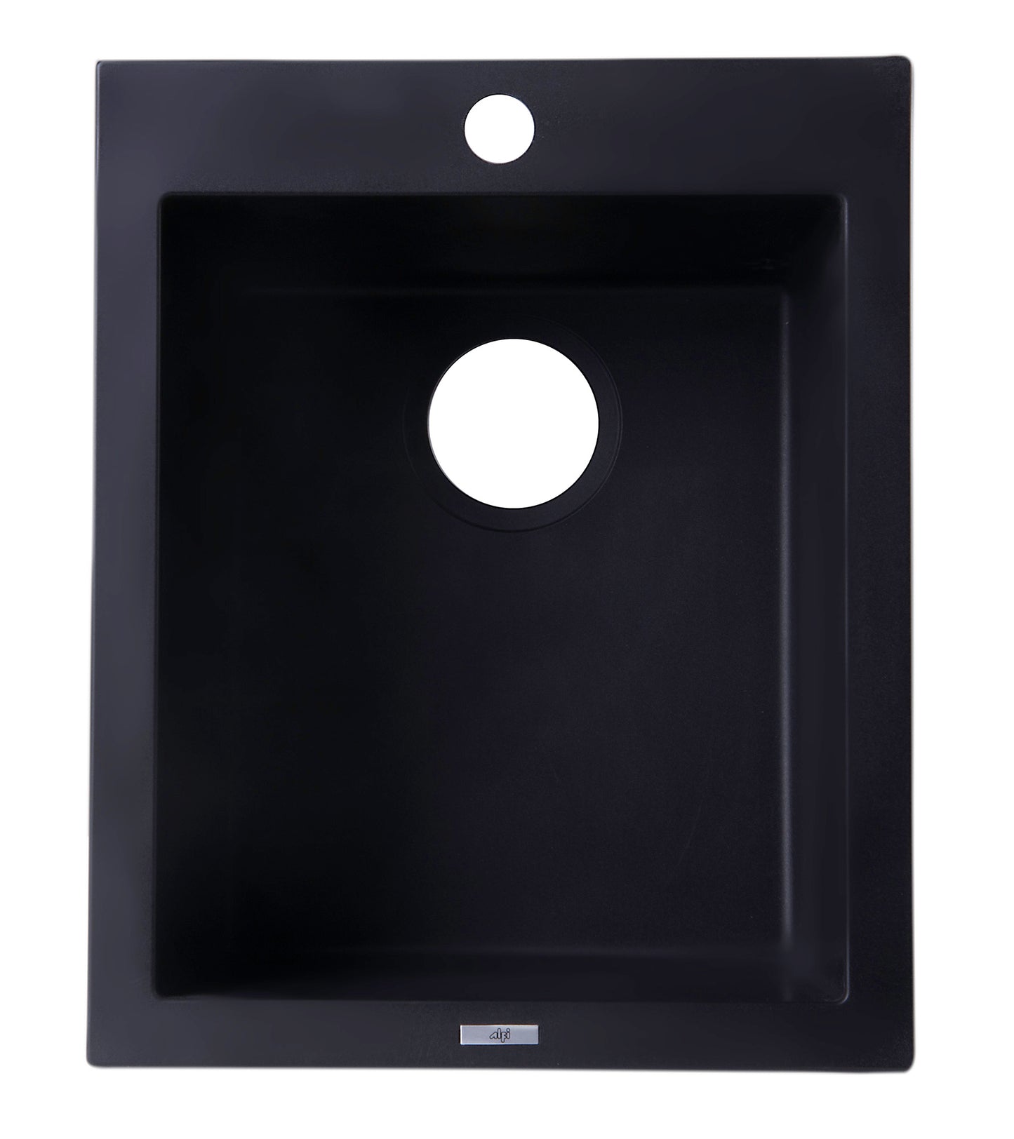 ALFI brand Black 17" Drop-In Rectangular Granite Composite Kitchen Prep Sink