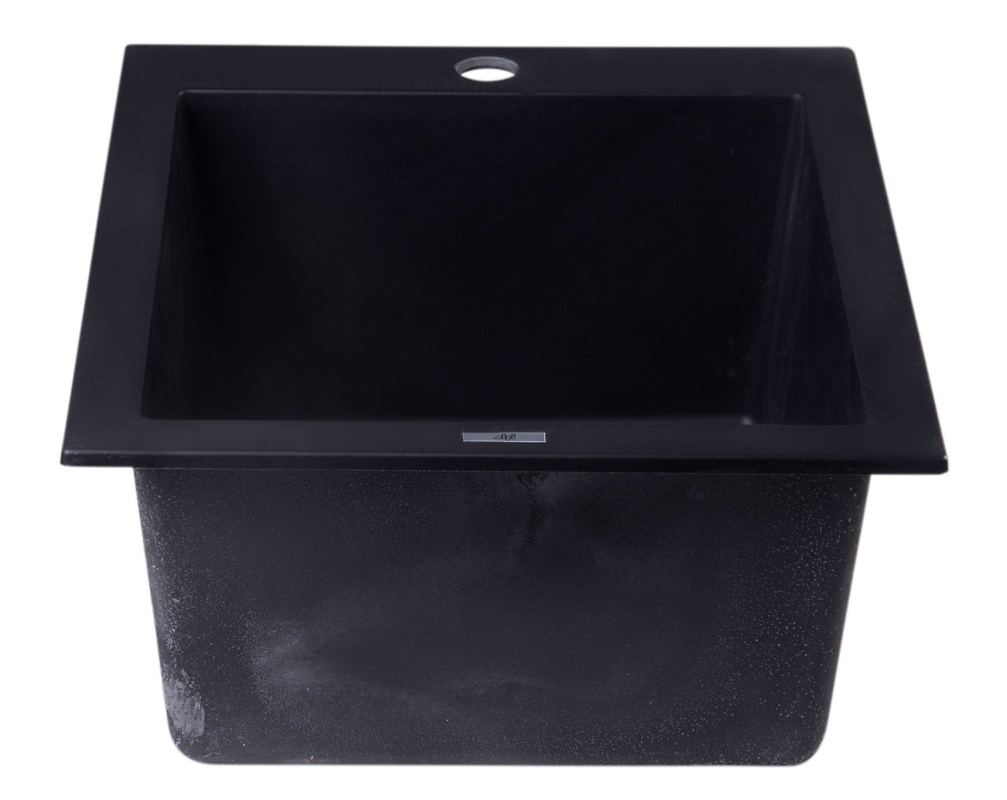 ALFI brand Black 17" Drop-In Rectangular Granite Composite Kitchen Prep Sink