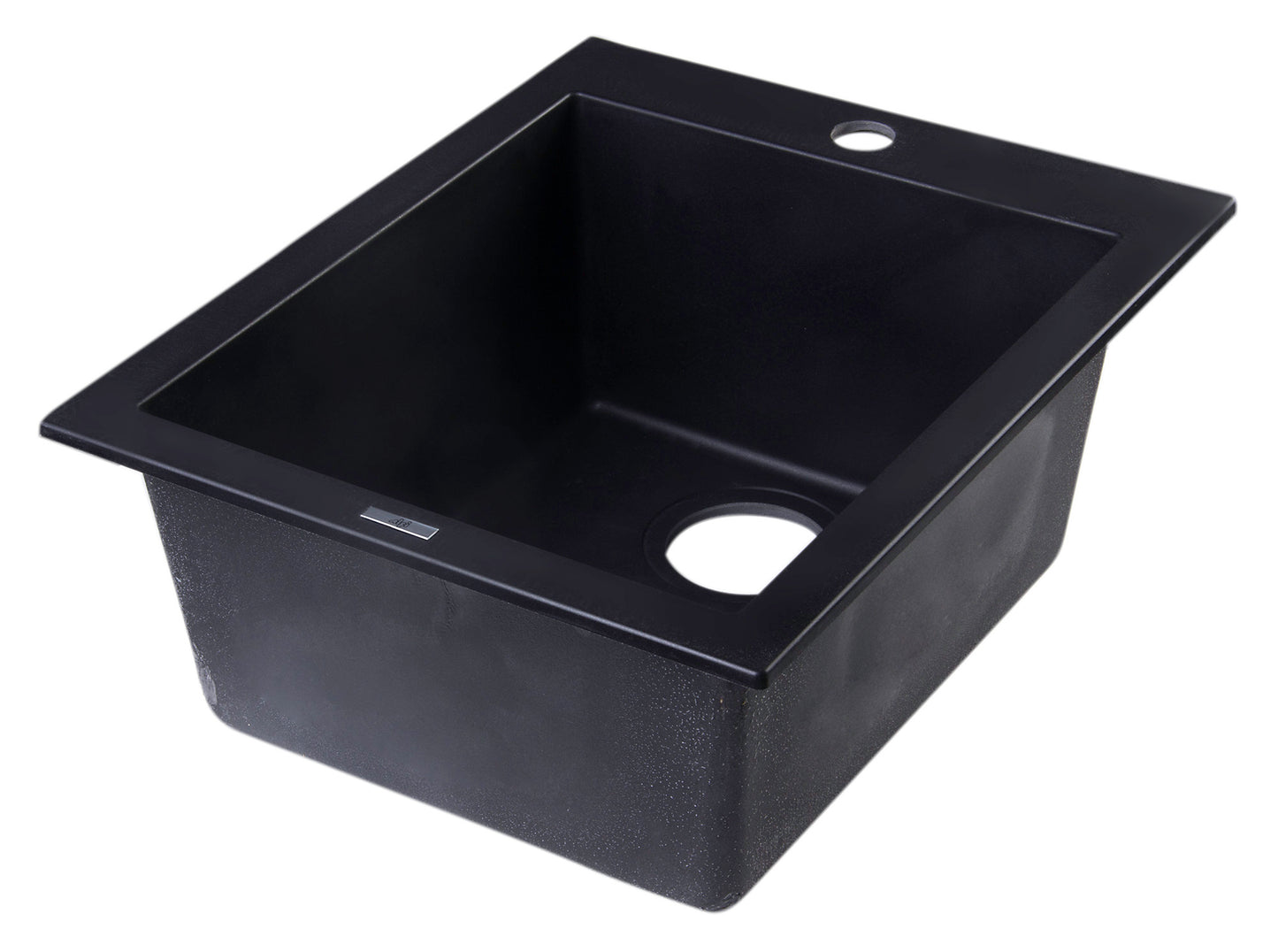 ALFI brand Black 17" Drop-In Rectangular Granite Composite Kitchen Prep Sink