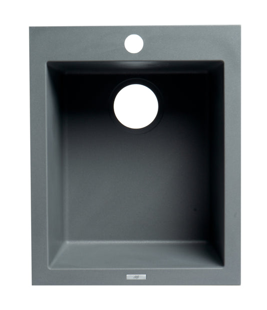 ALFI brand Titanium 17" Drop-In Rectangular Granite Composite Kitchen Prep Sink