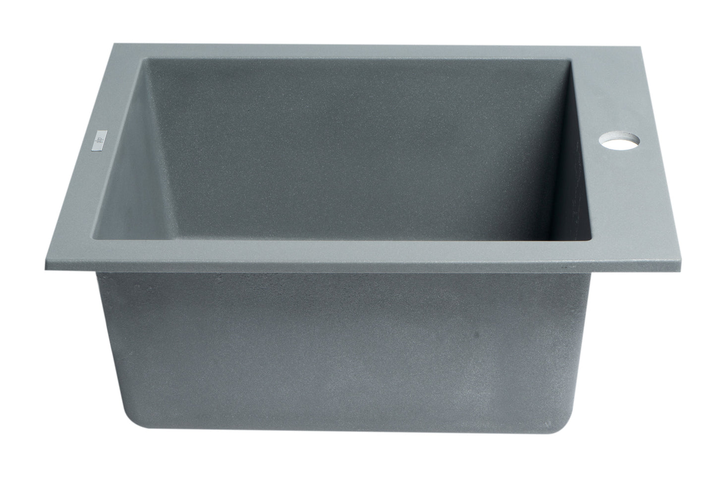 ALFI brand Titanium 17" Drop-In Rectangular Granite Composite Kitchen Prep Sink