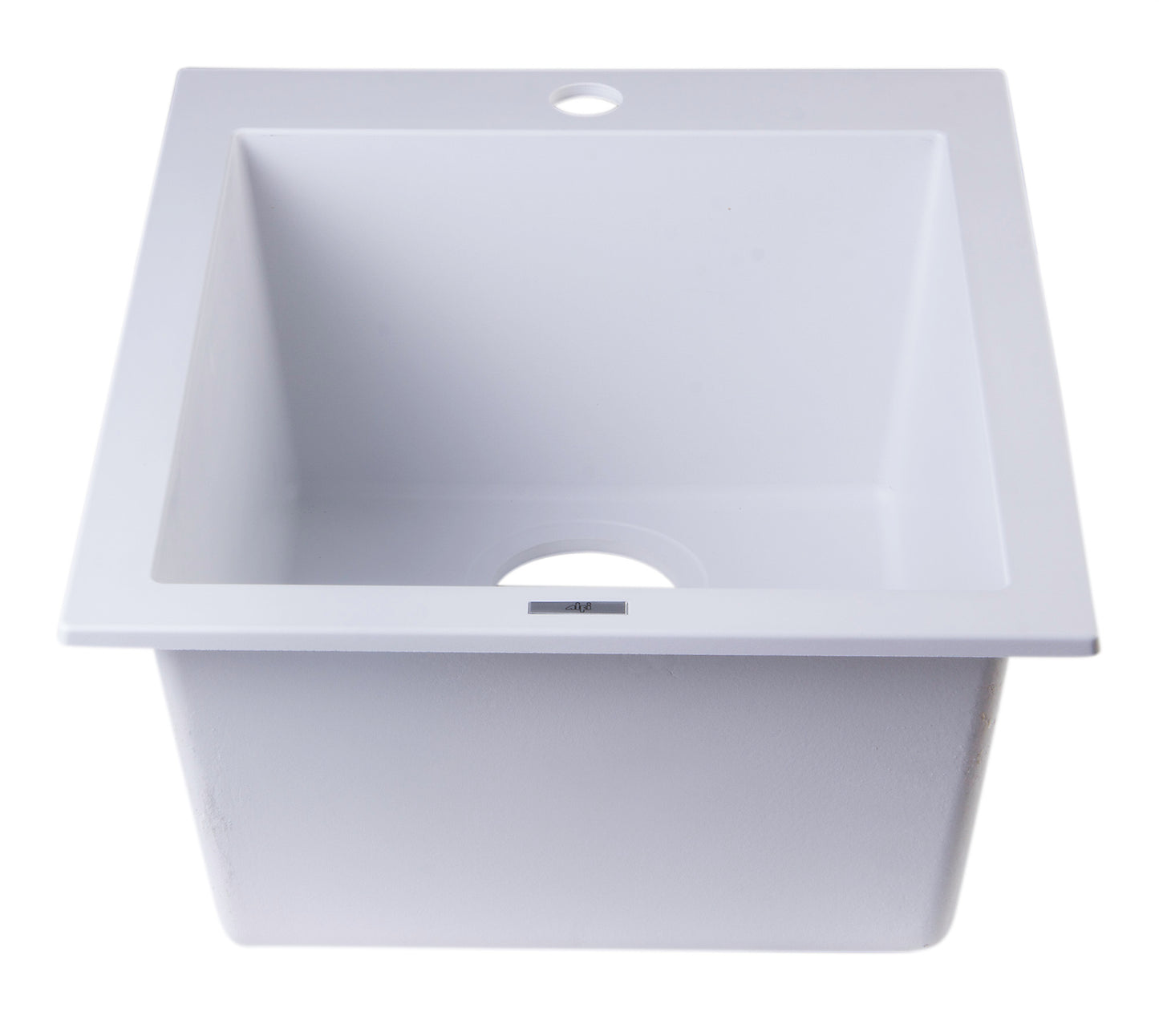 ALFI brand White 17" Drop-In Rectangular Granite Composite Kitchen Prep Sink