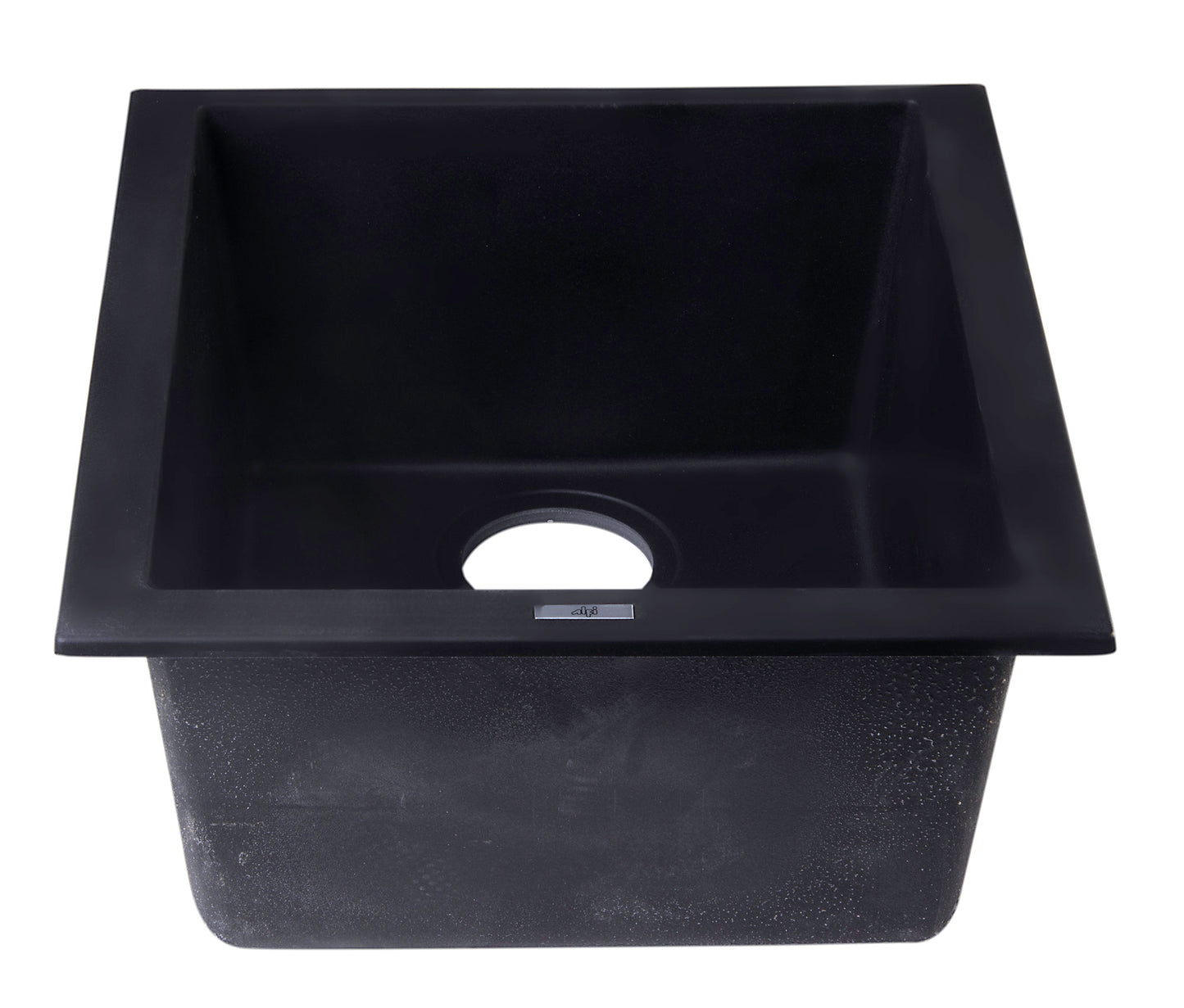 ALFI brand Black 17" Undermount Rectangular Granite Composite Kitchen Prep Sink