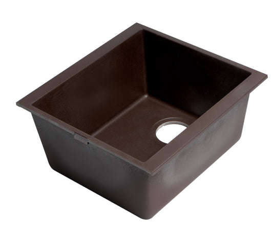 ALFI brand Chocolate 17" Undermount Rectangular Composite Kitchen Prep Sink