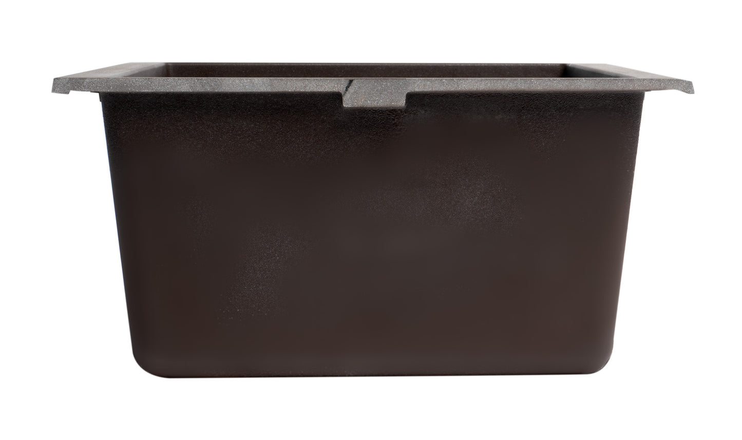 ALFI brand Chocolate 17" Undermount Rectangular Composite Kitchen Prep Sink