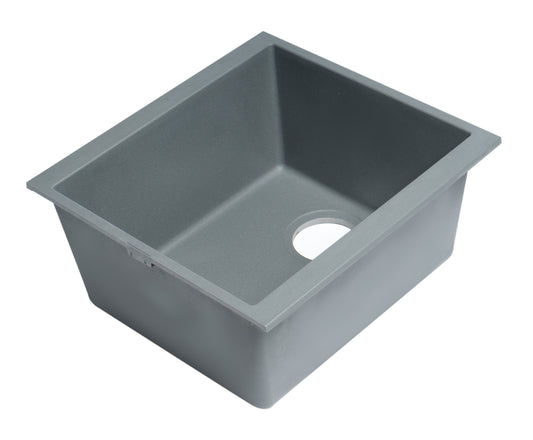ALFI brand Titanium 17" Undermount Rectangular Composite Kitchen Prep Sink