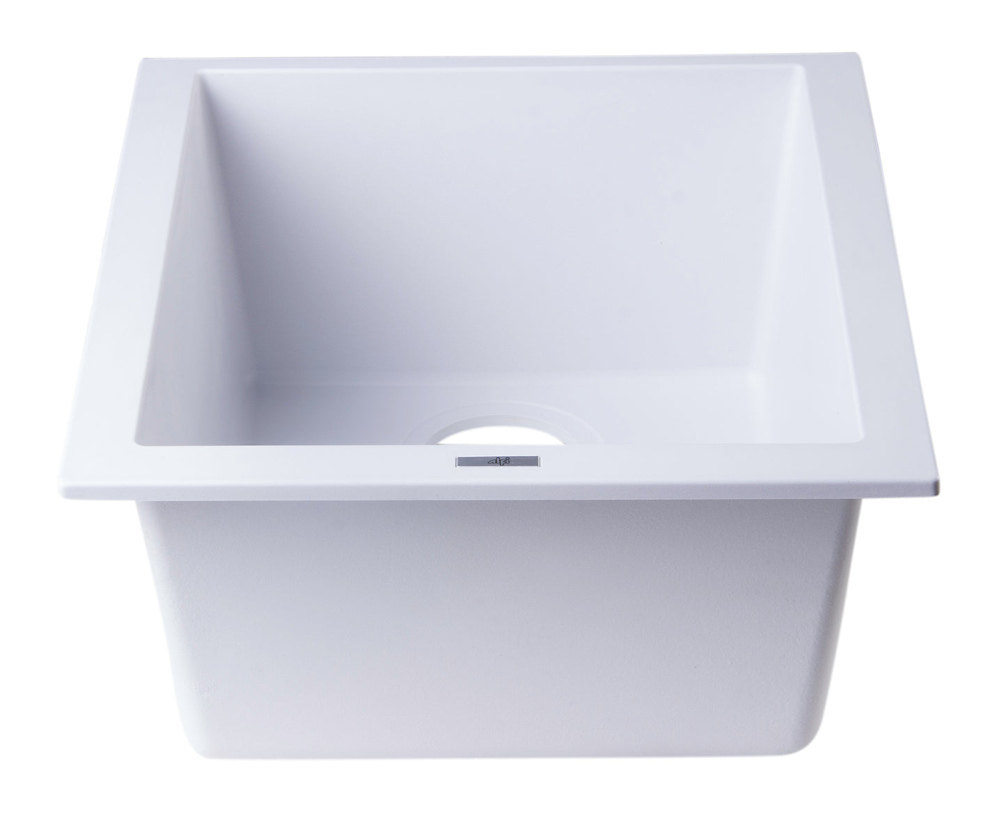 ALFI brand White 17" Undermount Rectangular Granite Composite Kitchen Prep Sink