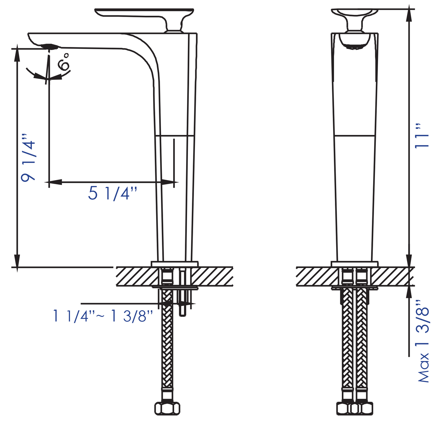 ALFI brand AB1778-BN Brushed Nickel Tall Single Hole Modern Bathroom Faucet