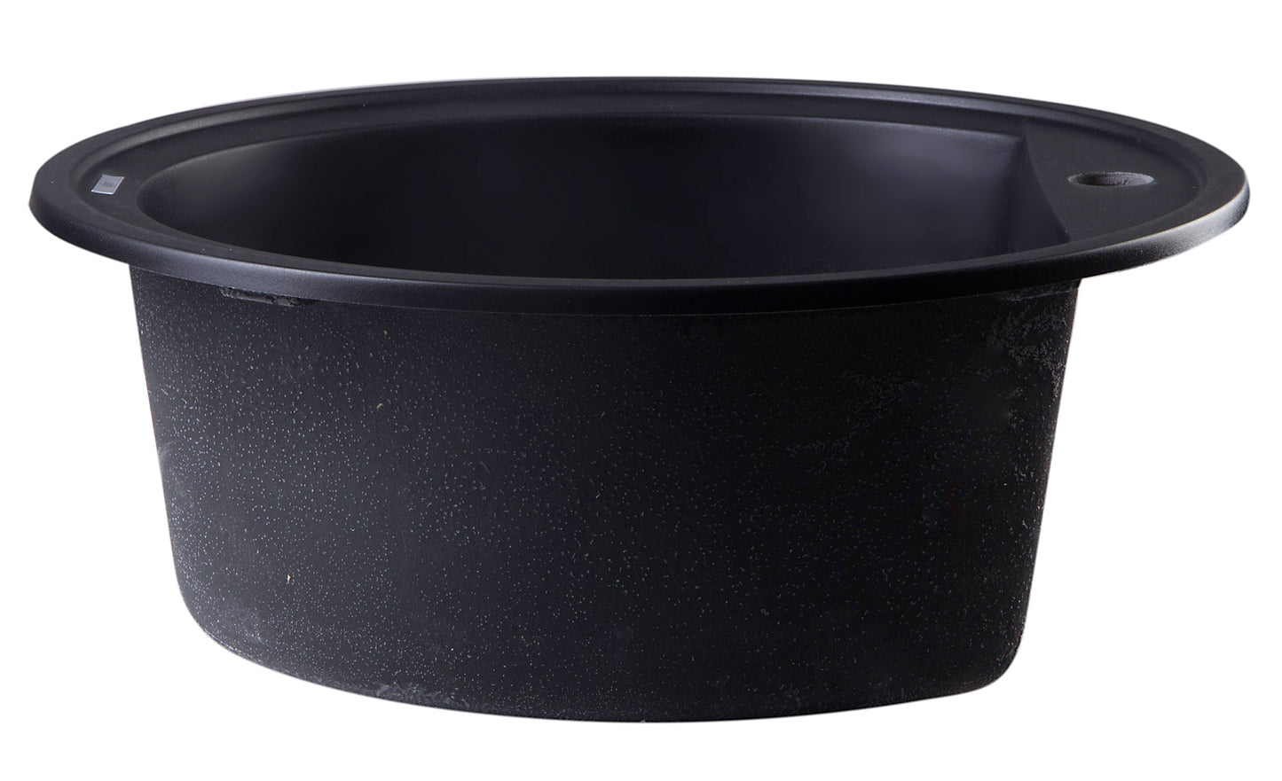 ALFI brand Black 20" Drop-In Round Granite Composite Kitchen Prep Sink