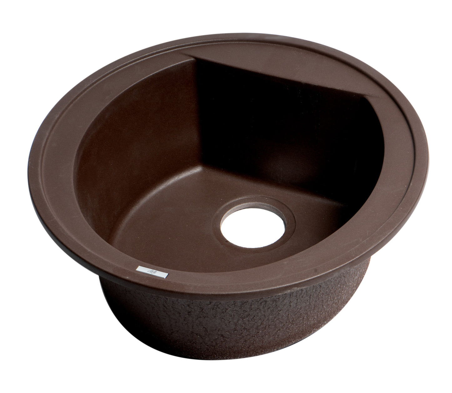 ALFI brand Chocolate 20" Drop-In Round Granite Composite Kitchen Prep Sink