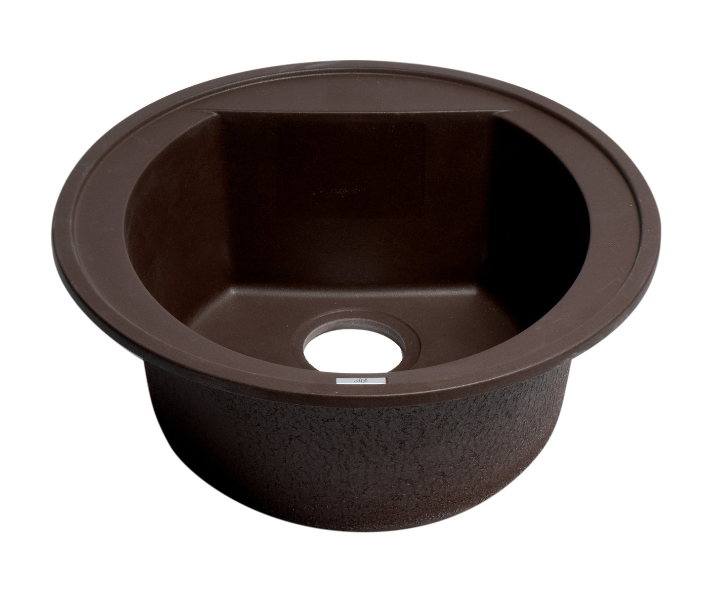 ALFI brand Chocolate 20" Drop-In Round Granite Composite Kitchen Prep Sink