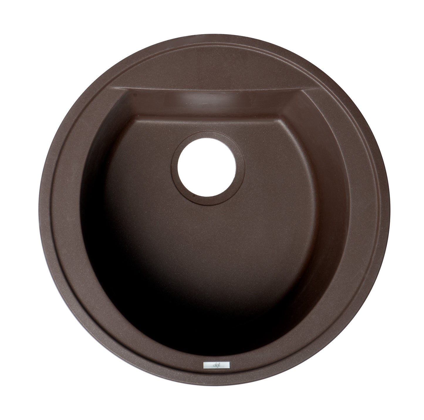 ALFI brand Chocolate 20" Drop-In Round Granite Composite Kitchen Prep Sink