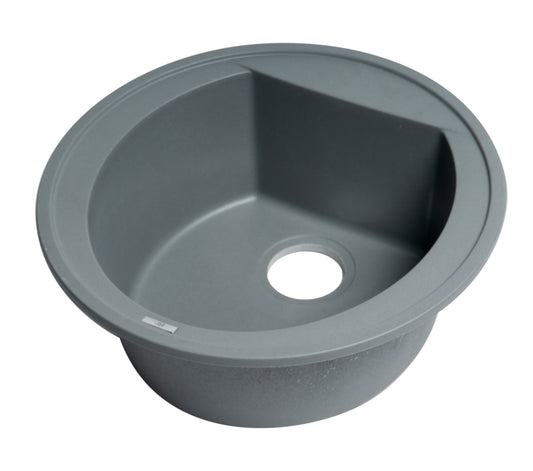 ALFI brand Titanium 20" Drop-In Round Granite Composite Kitchen Prep Sink