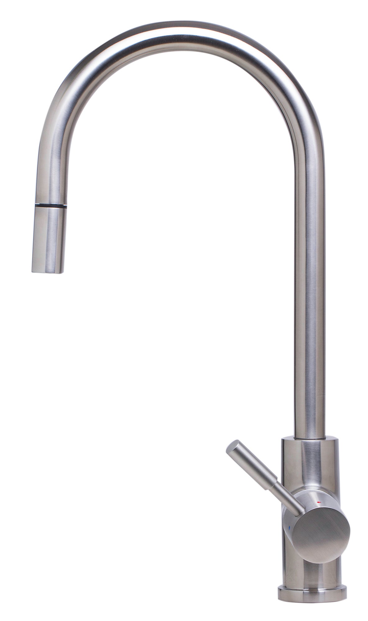 ALFI brand Solid Brushed Stainless Steel Single Hole Pull Down Kitchen Faucet