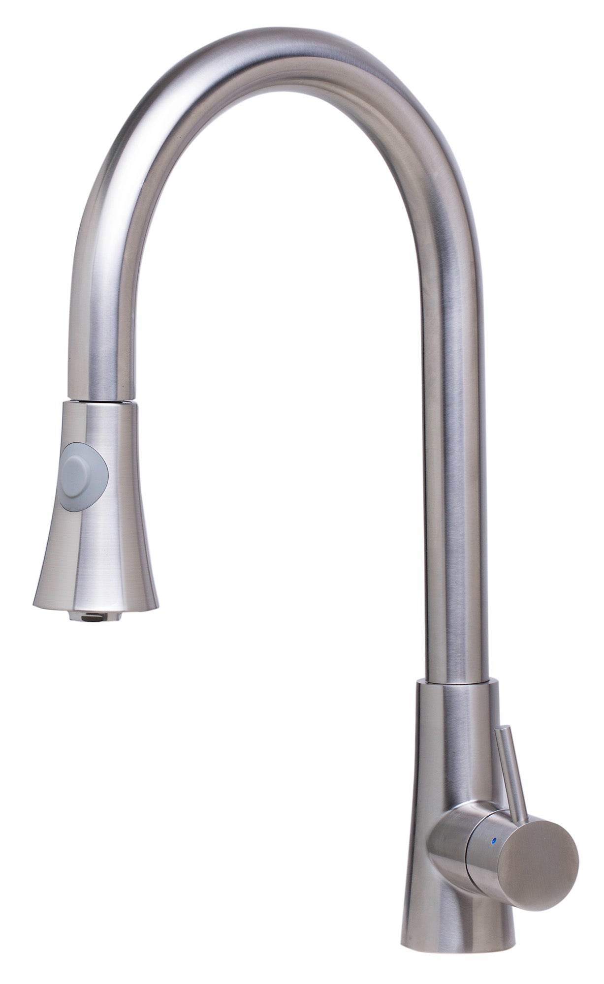 ALFI brand Solid Brushed Stainless Steel Pull Down Single Hole Kitchen Faucet