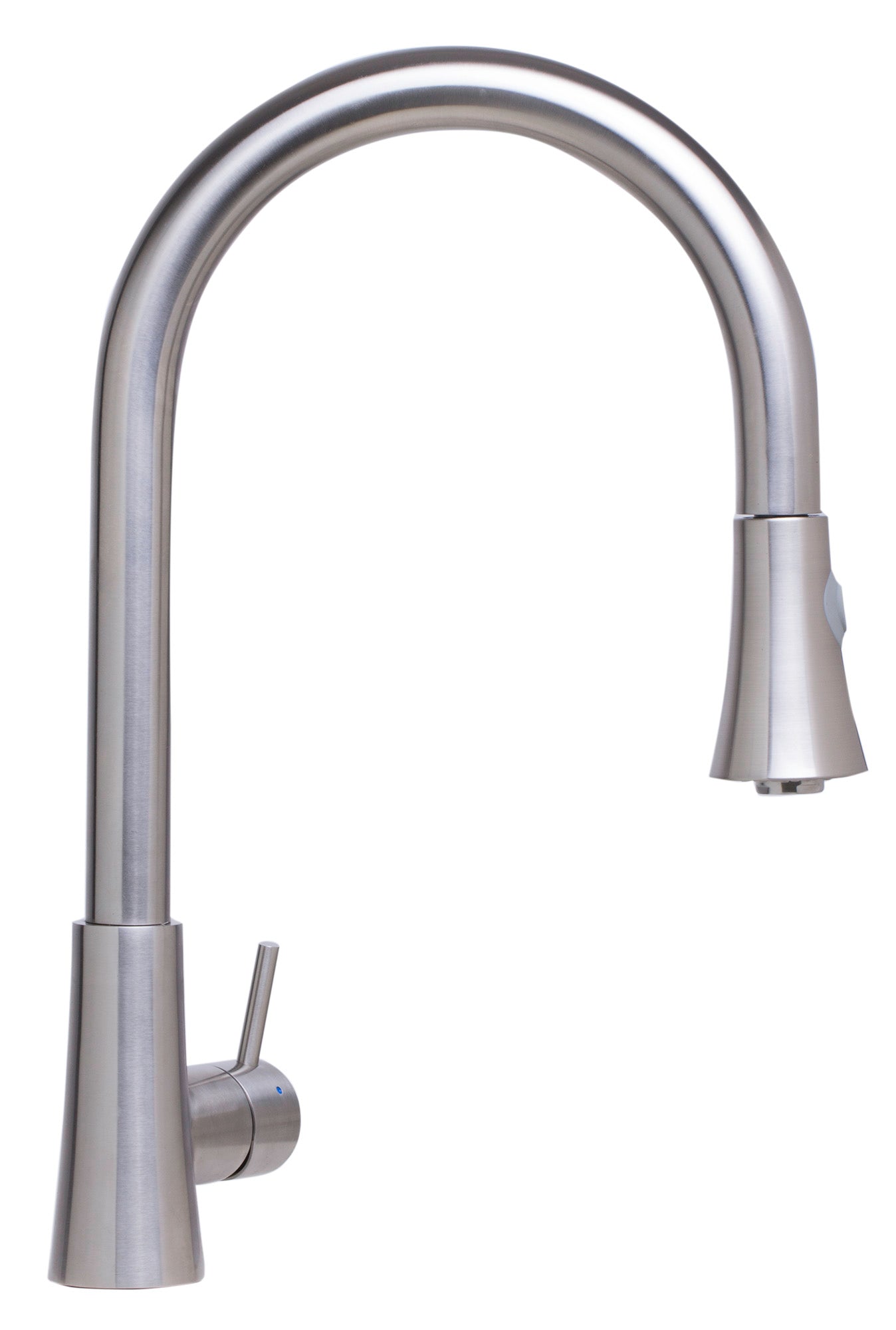 ALFI brand Solid Brushed Stainless Steel Pull Down Single Hole Kitchen Faucet