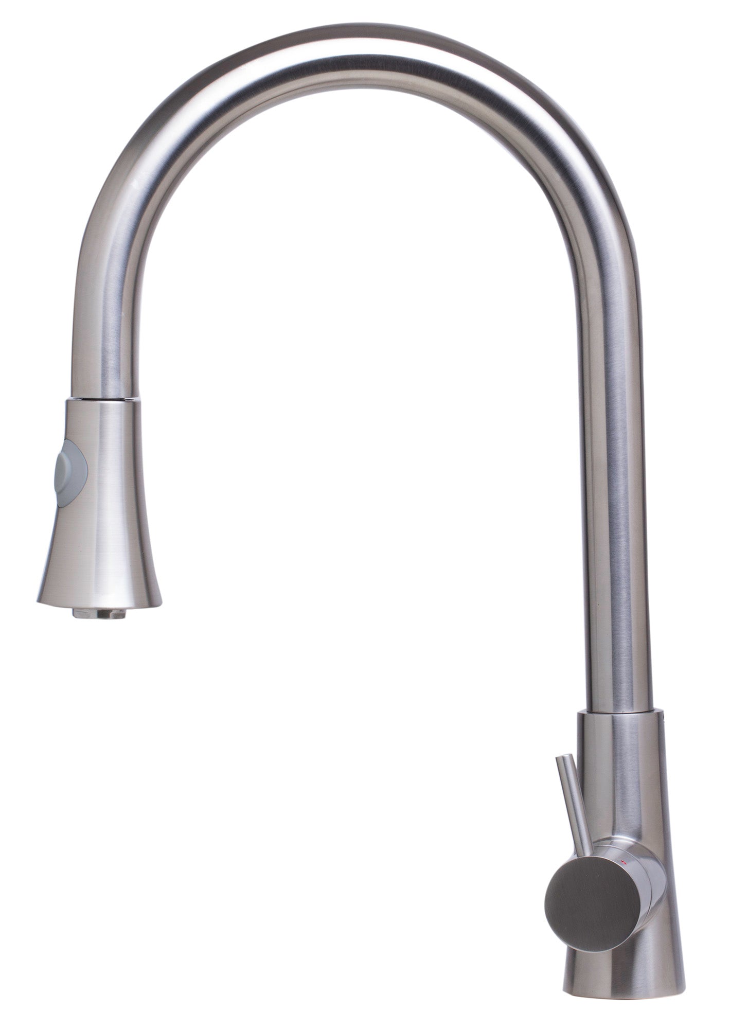 ALFI brand Solid Brushed Stainless Steel Pull Down Single Hole Kitchen Faucet