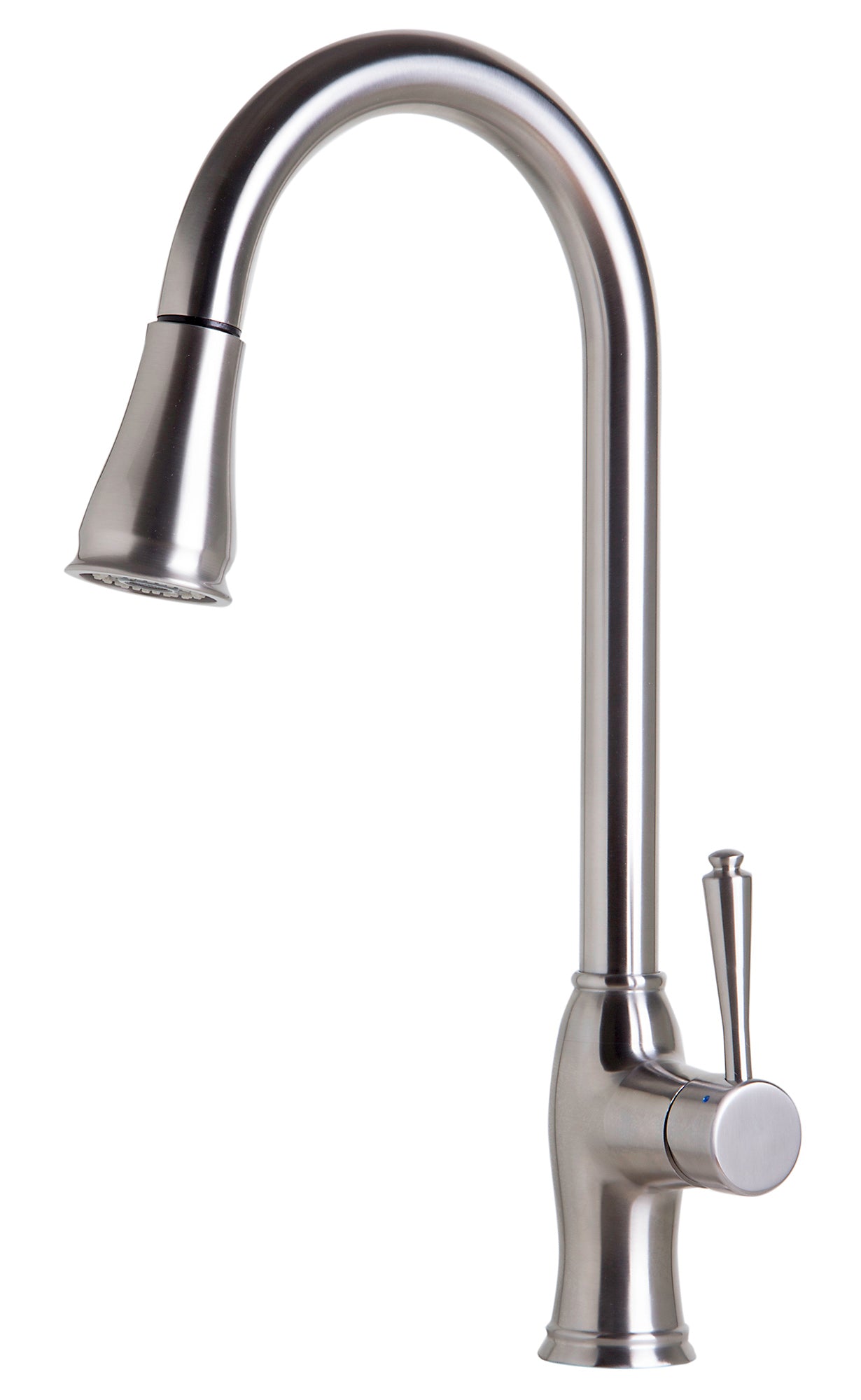 ALFI brand Traditional Solid Brushed Stainless Steel Pull Down Kitchen Faucet