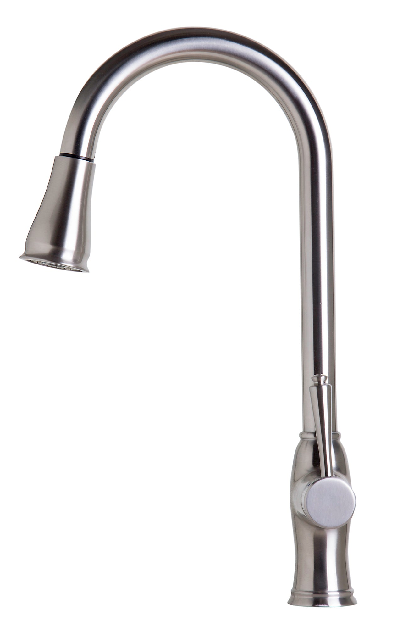 ALFI brand Traditional Solid Brushed Stainless Steel Pull Down Kitchen Faucet