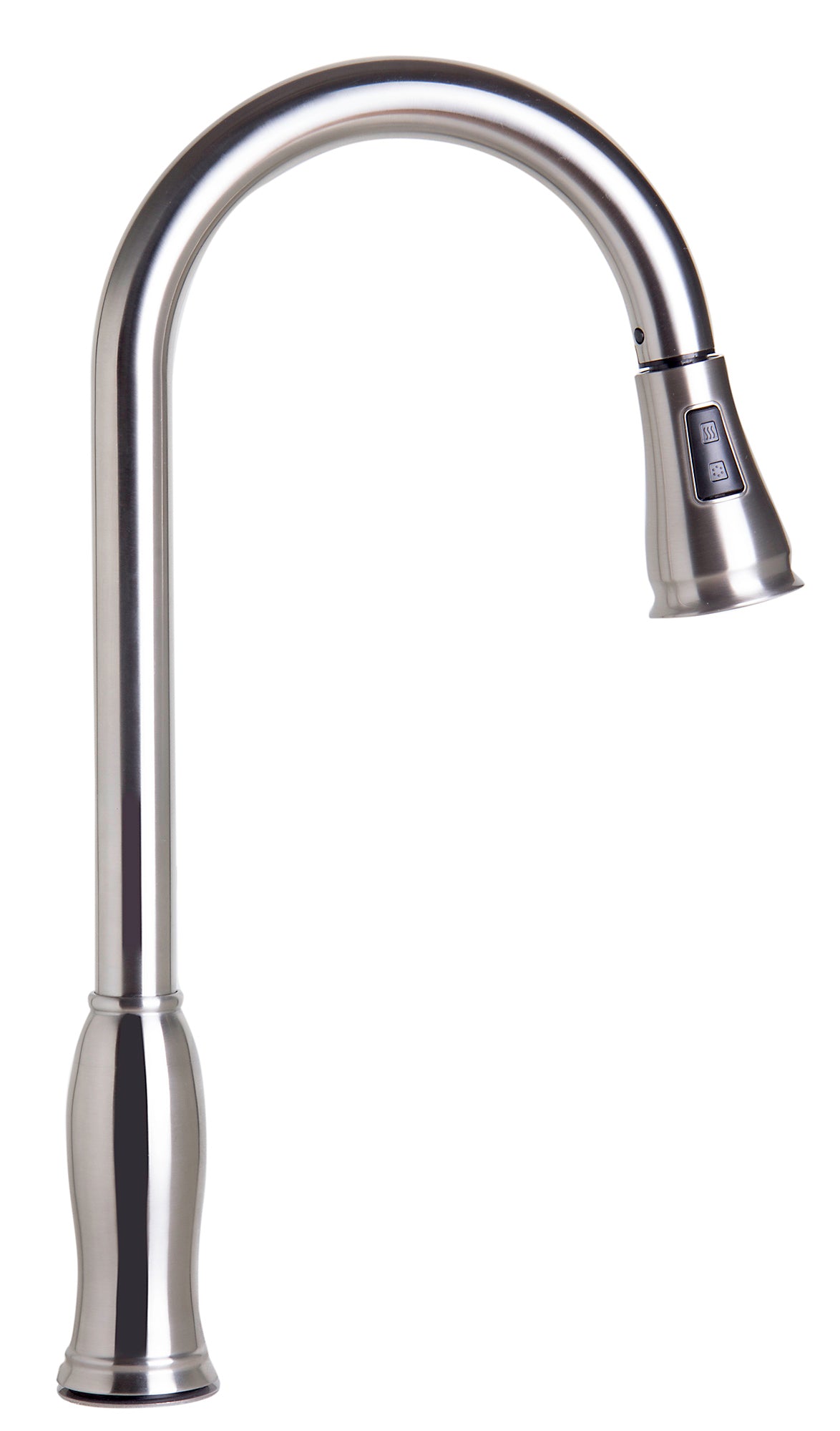 ALFI brand Traditional Solid Brushed Stainless Steel Pull Down Kitchen Faucet