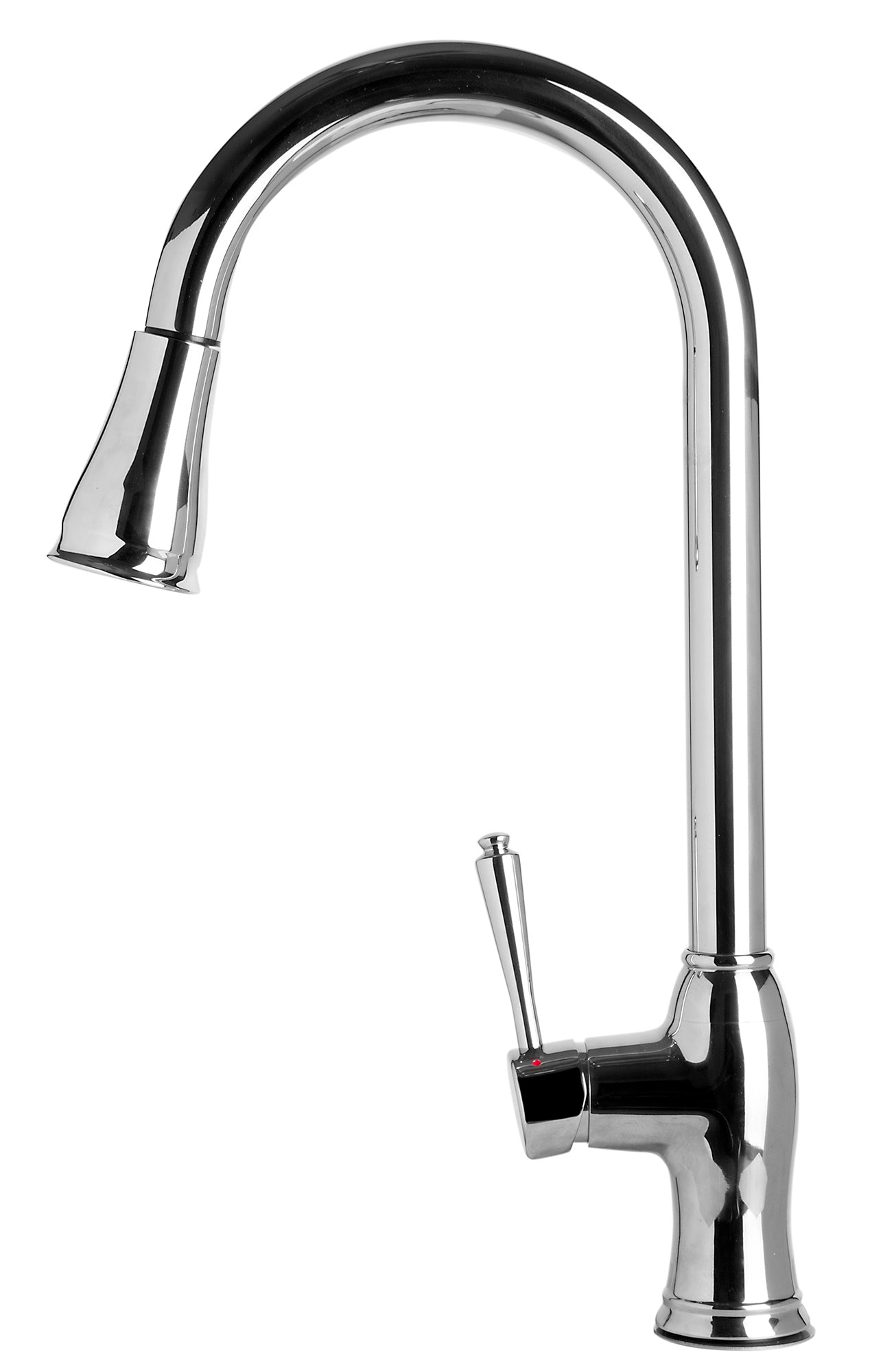 ALFI brand Traditional Solid Polished Stainless Steel Pull Down Kitchen Faucet
