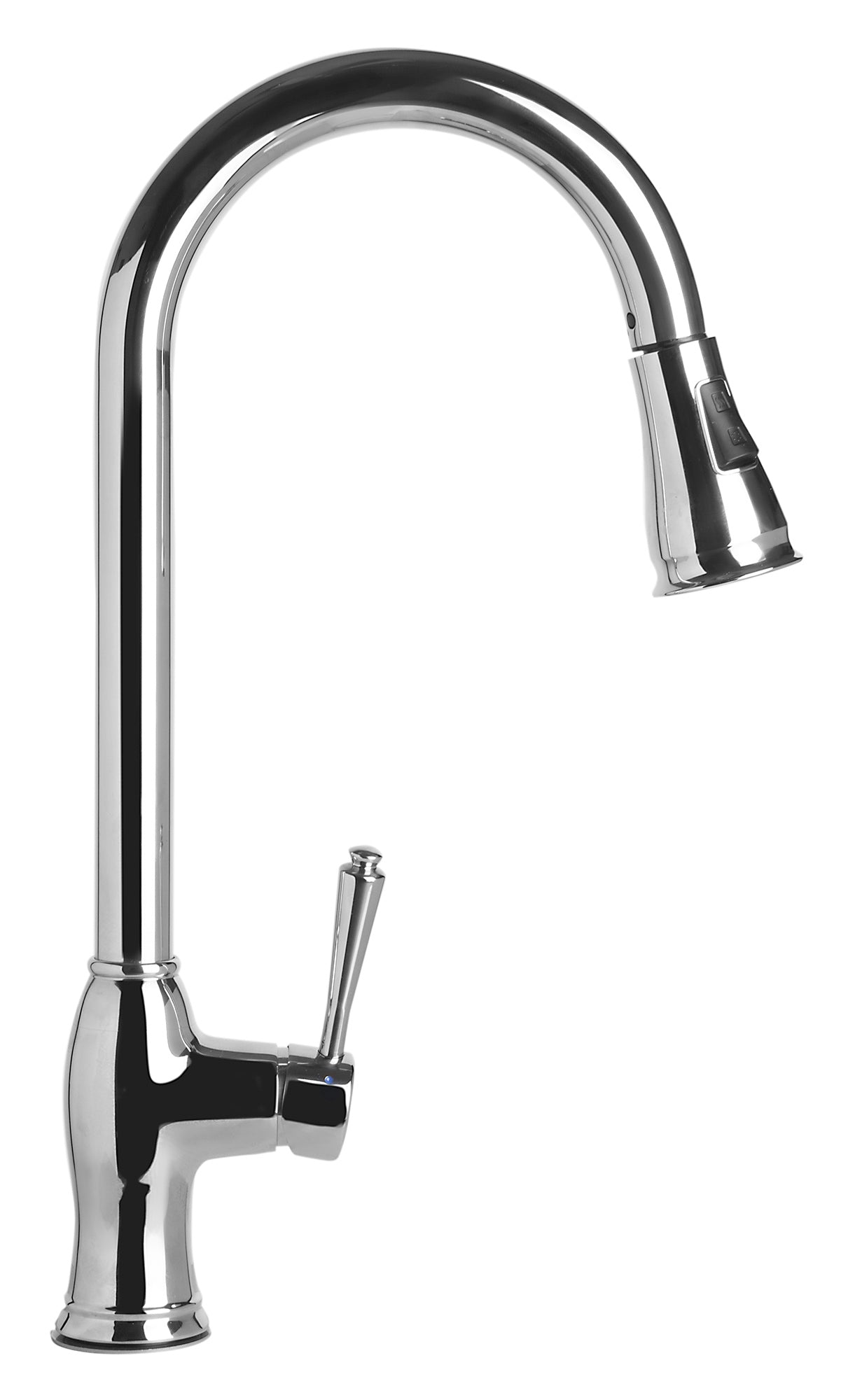 ALFI brand Traditional Solid Polished Stainless Steel Pull Down Kitchen Faucet