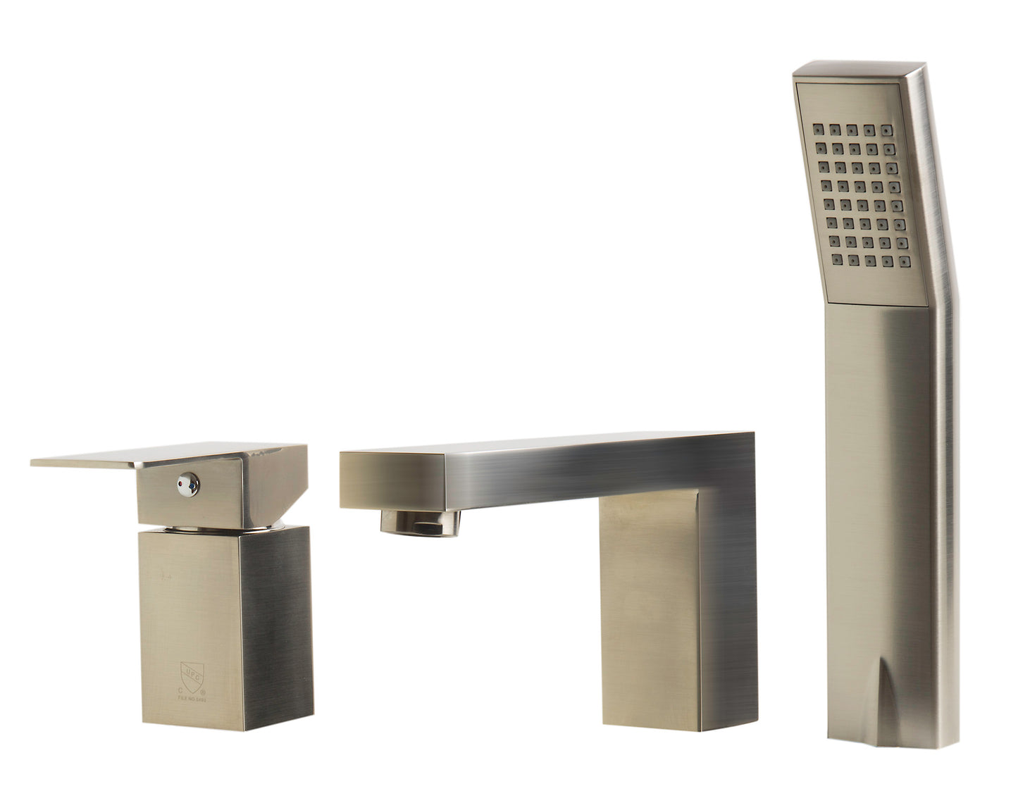 ALFI brandDeck Mounted Tub Filler and Square Hand Held Shower Head