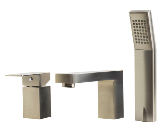 ALFI brandDeck Mounted Tub Filler and Square Hand Held Shower Head