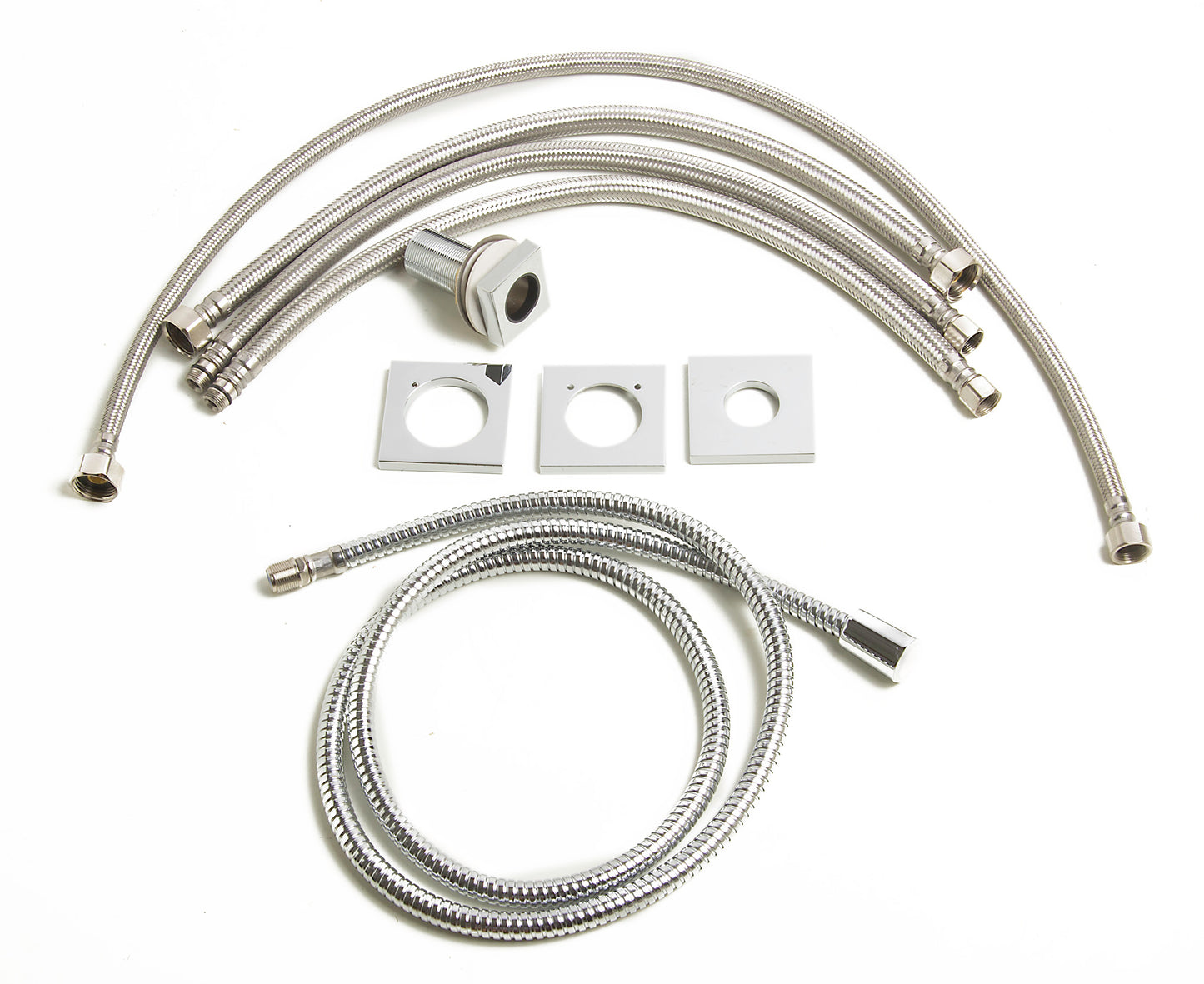 ALFI brand Deck Mounted Tub Filler and Square Hand Held Shower Head