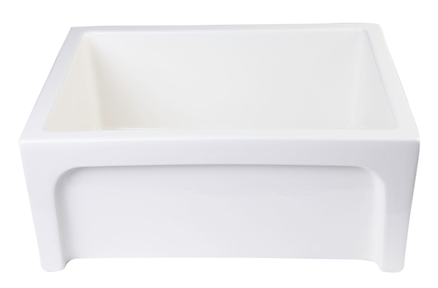 ALFI brand 24" Biscuit Arched Apron Thick Wall Fireclay Single Bowl Farm Sink