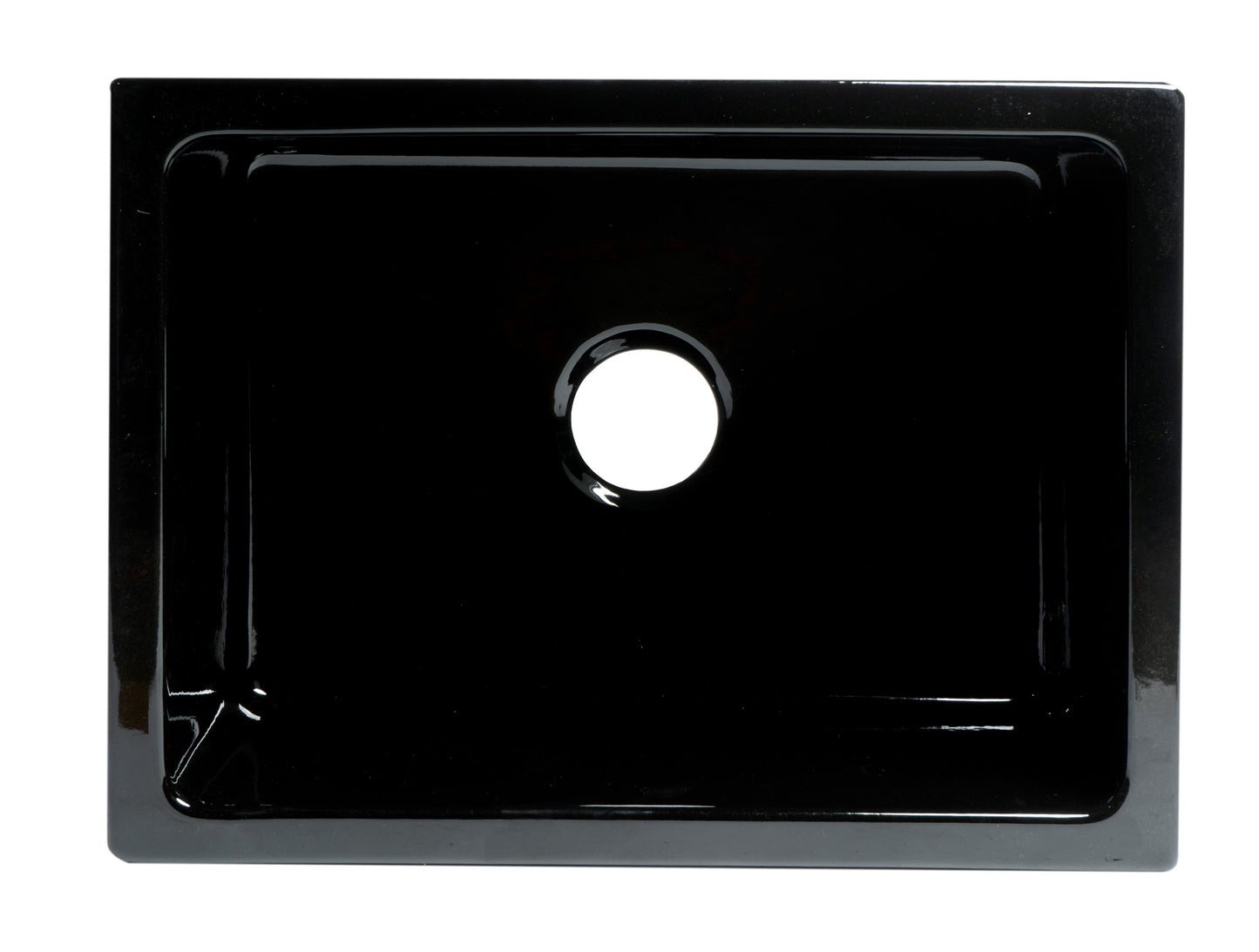 ALFI brand 24" Black Reversible Smooth / Fluted Single Bowl Fireclay Farm Sink