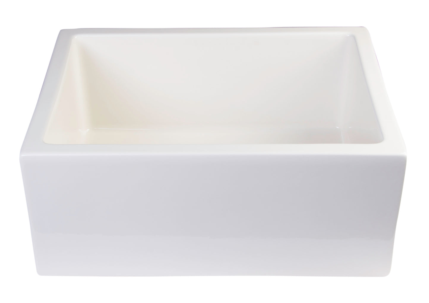 ALFI brand 24" Biscuit Smooth Thick Wall Fireclay Single Bowl Farm Sink